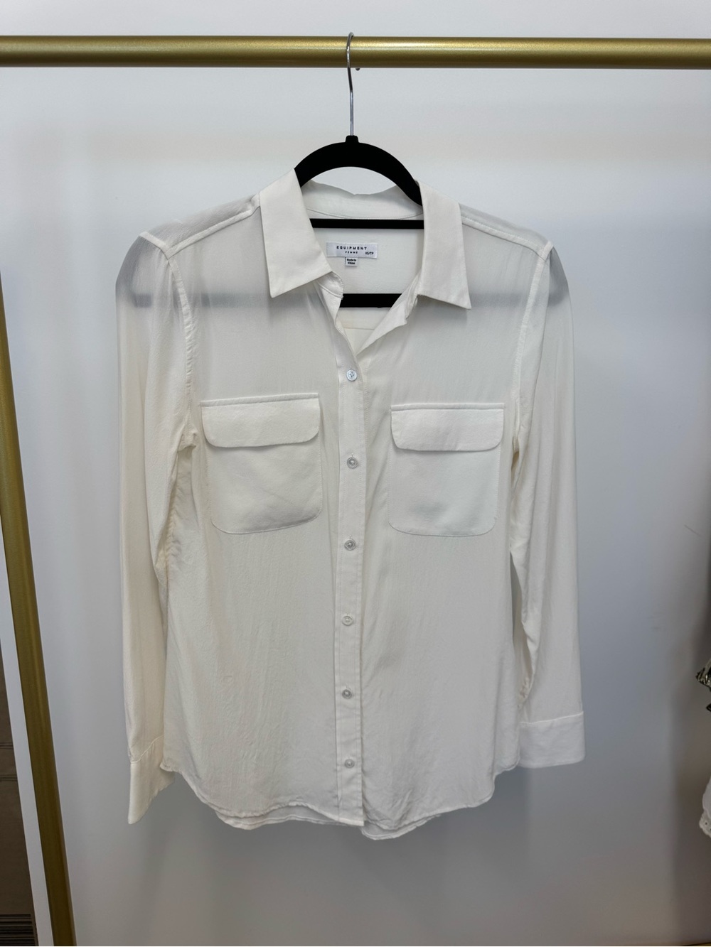 Equipment Women’s Cream Long-Sleeve Button Down Shirt